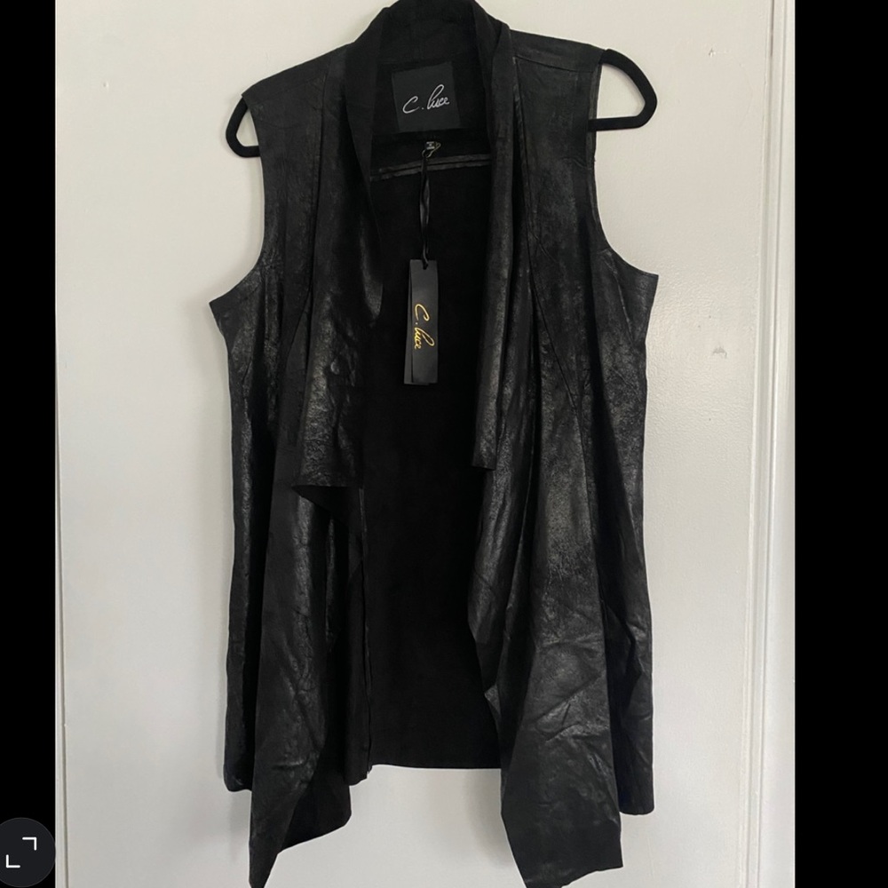 NWT Black Vegan C. Luce Vest Large